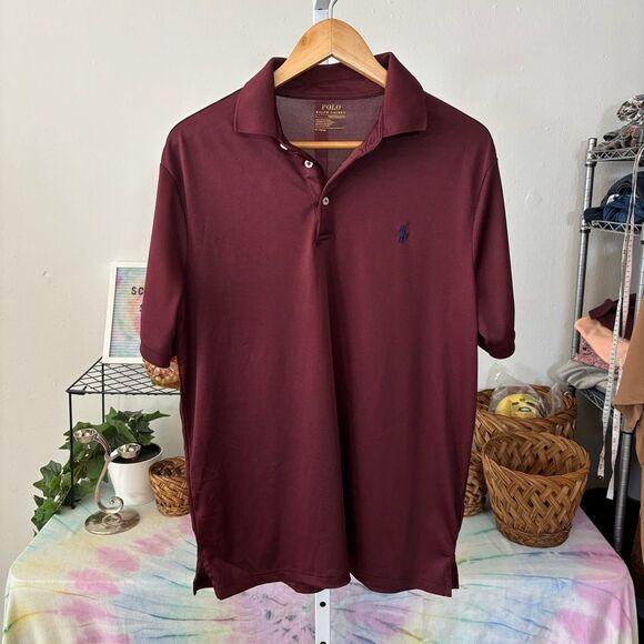 Polo by Ralph Lauren Men's Burgundy Polo Shirt performance material golf - Picture 6 of 7